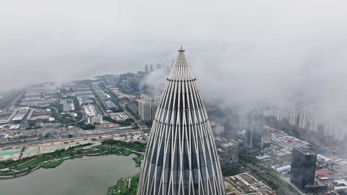 广东省深圳市南山区后海建筑群航拍