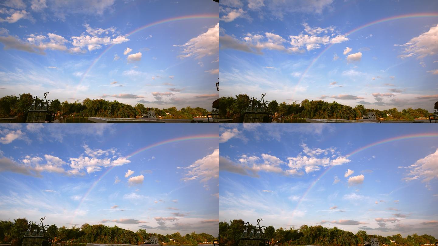 雨后天空中的彩虹实拍风貌风景