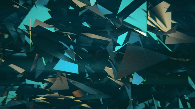 【4K时尚背景】3D金属三角碎片光影破碎