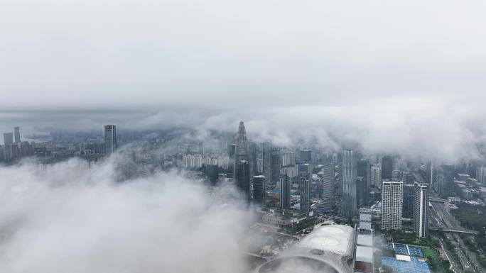 广东省深圳市南山区后海建筑群航拍