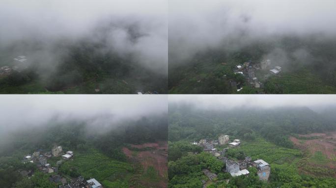 无人机在大雨中穿行