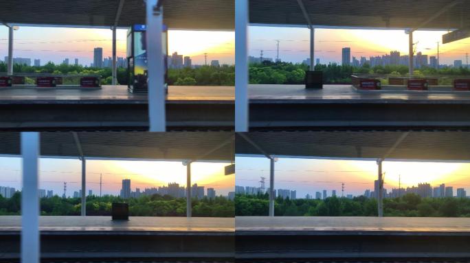 高铁发车车窗风景一条