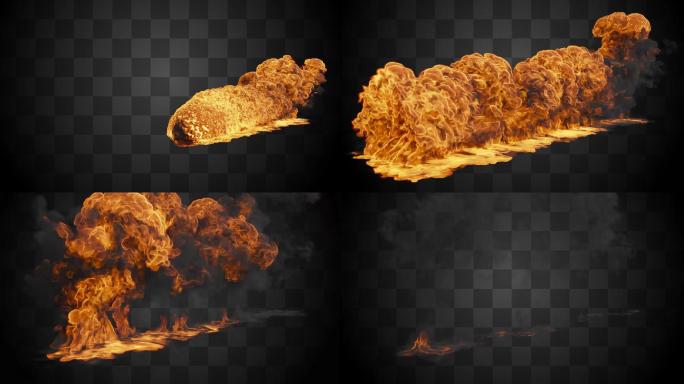 【通道】火焰爆炸汽油弹蔓延特效素材