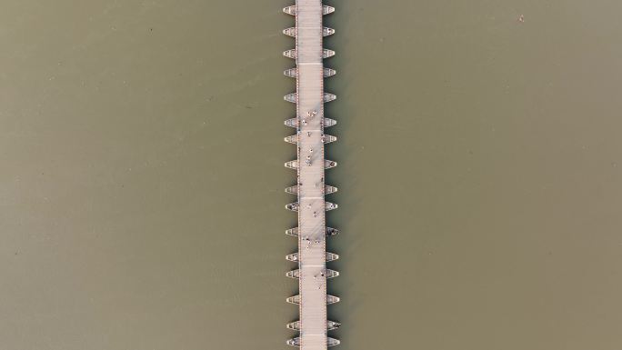 【4K正版】航拍俯瞰赣州古浮桥