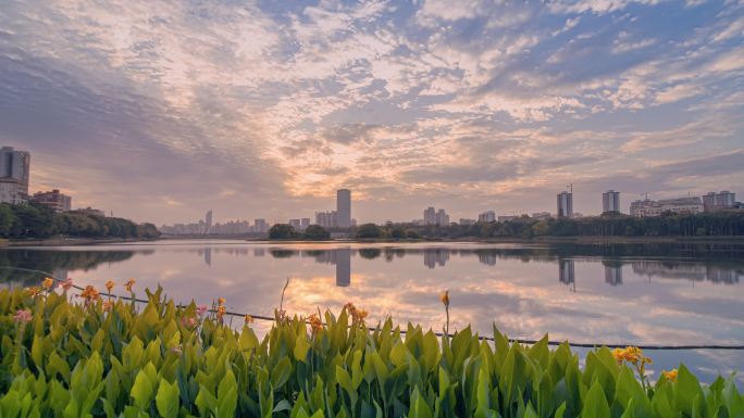 南湖日出朝霞延时