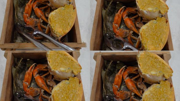 黄油螃蟹螃蟹特写螃蟹展示美味食物