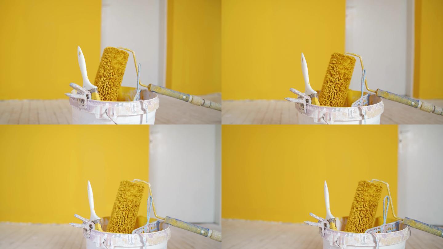 壁画工具和小工具装修黄色墙漆
