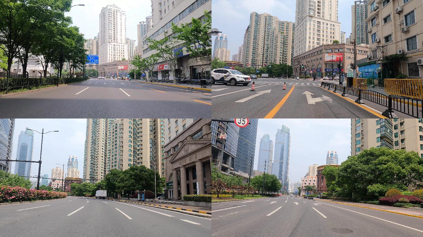 上海封城中的现代商业街道建筑