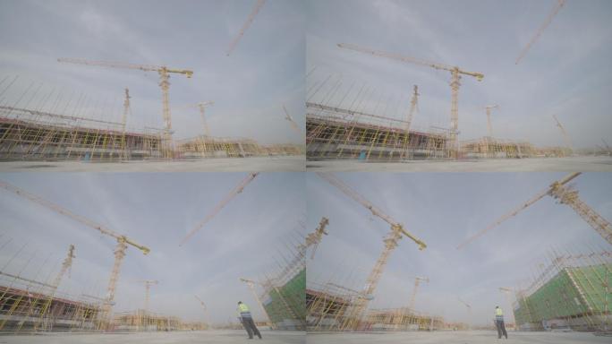 工地施工大景S-LOG3拍摄