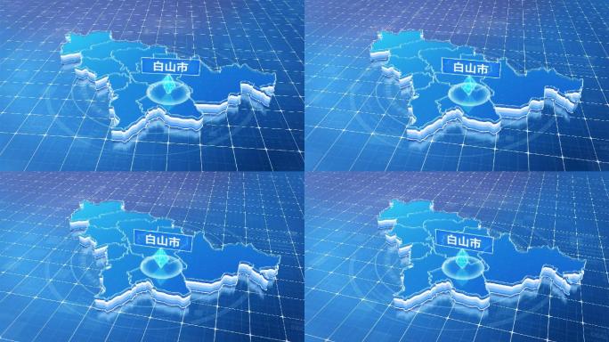 吉林省白山市蓝色科技感定位地图
