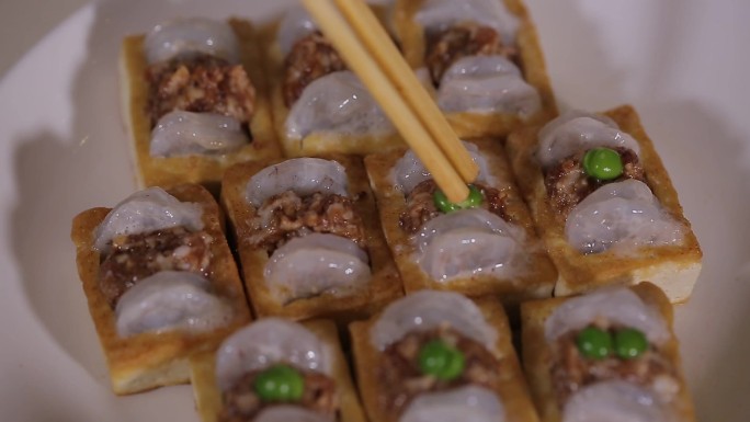 【镜头合集】制作豆腐盒子豆腐酿肉