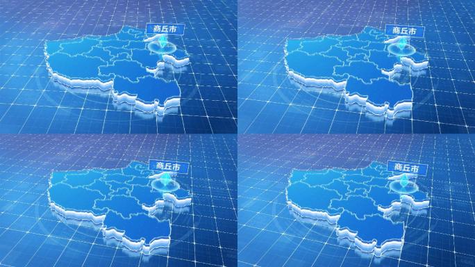 河南商丘市蓝色科技感定位地图