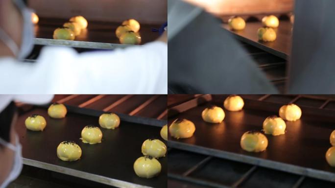 【镜头合集】甜品师厨师烤箱烘焙蛋黄酥