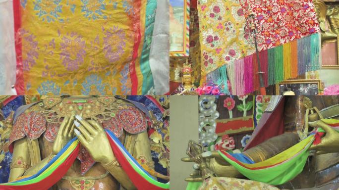 藏传佛教彩娟丝绸缎面丝带