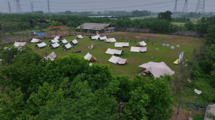 户外帐篷露营帐篷基地活动野外旅拍露营航拍