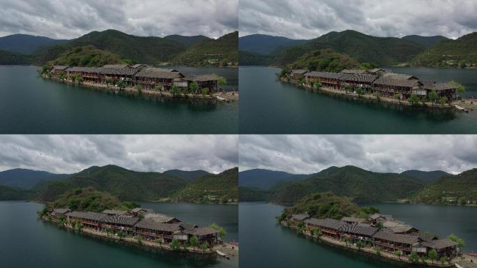 原创 泸沽湖里格半岛里格村自然风光航拍