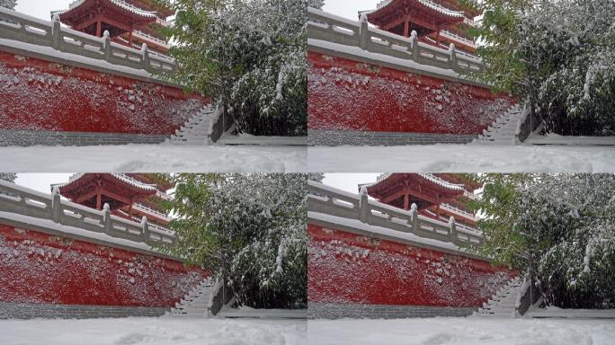 少林寺古建筑雪景