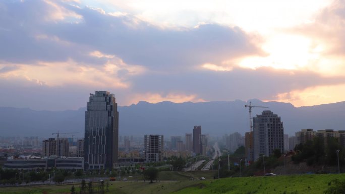 风景延时高清昼夜推移城市空镜头素材