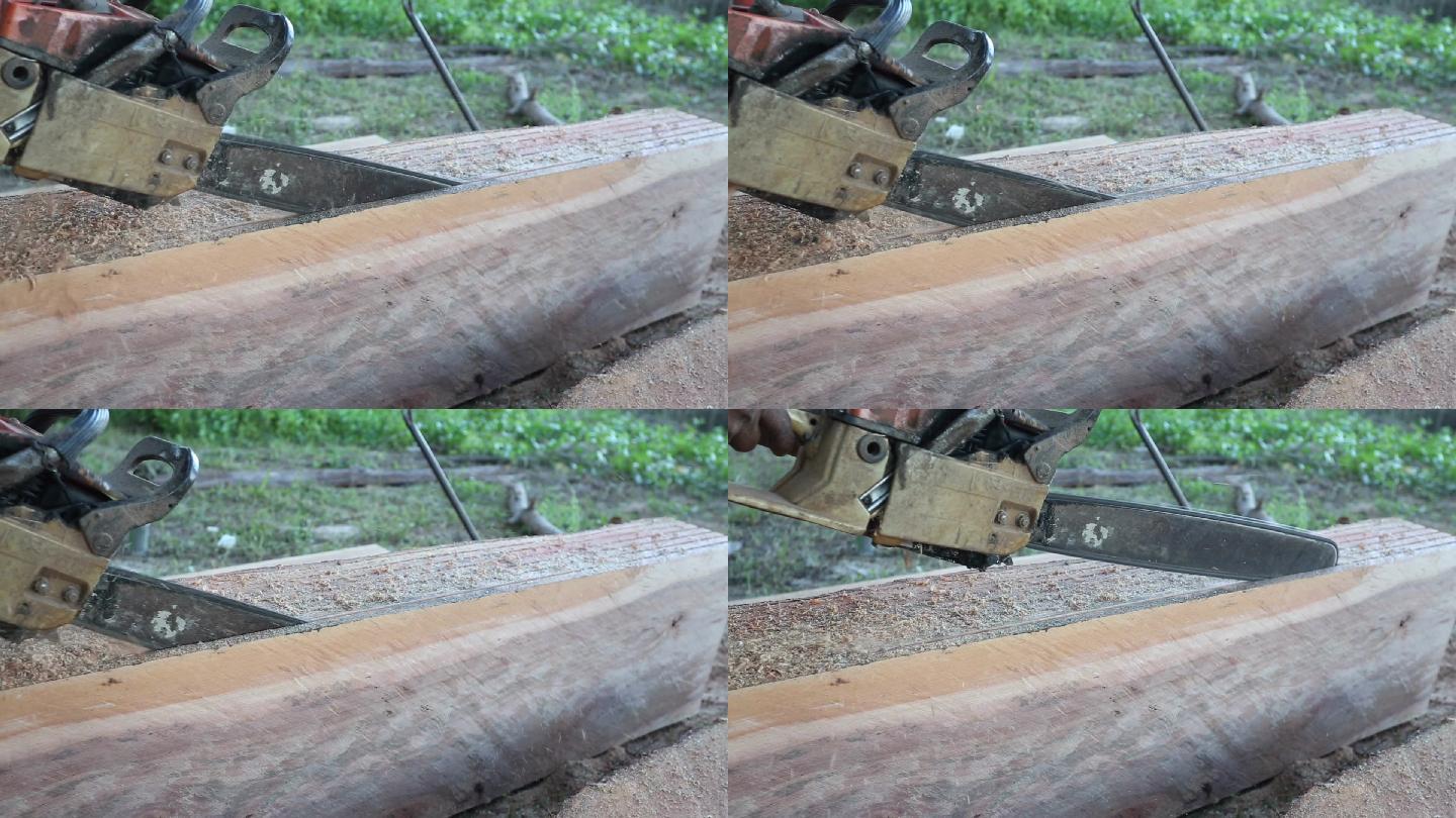 锯木雕切木头