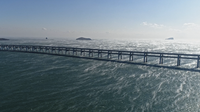 海浩海水蒸汽大连星海湾海浩大桥观音航拍