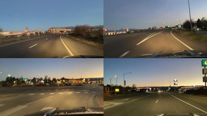 70号州际公路旁路交通汽车驾驶员POV旅行和旅游美国西部科罗拉多西部美丽的日落和云景交通基础设施延时