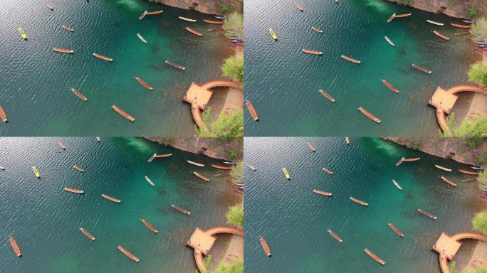 原创 泸沽湖女神湾猪槽船自然风光航拍