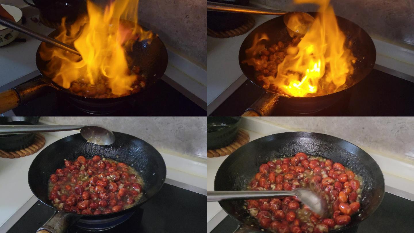 麻辣小龙虾烹饪过程