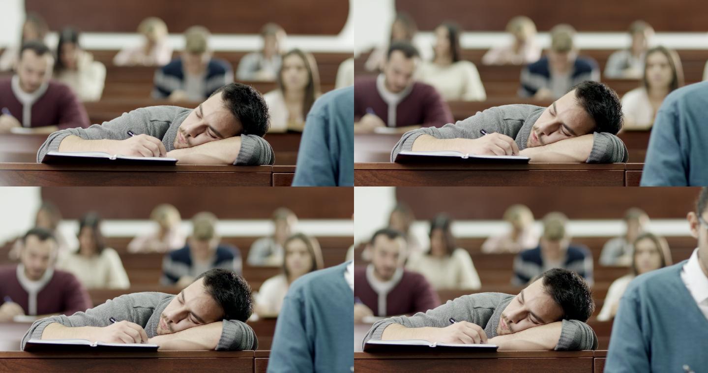 学生在教室睡觉大学生