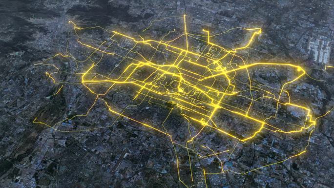 大数据北京交通轨迹示意动态地图