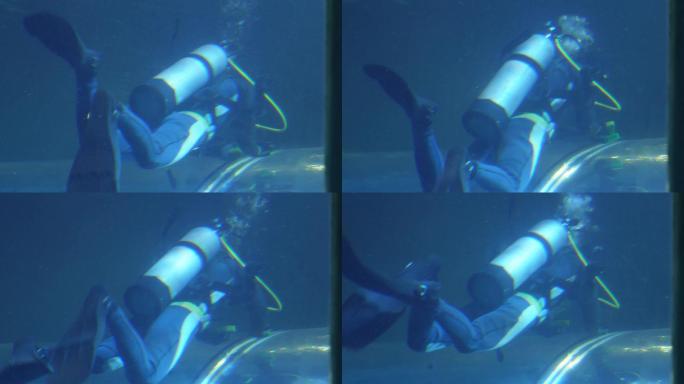 潜水员氧气瓶氧气管海洋作业 (9)