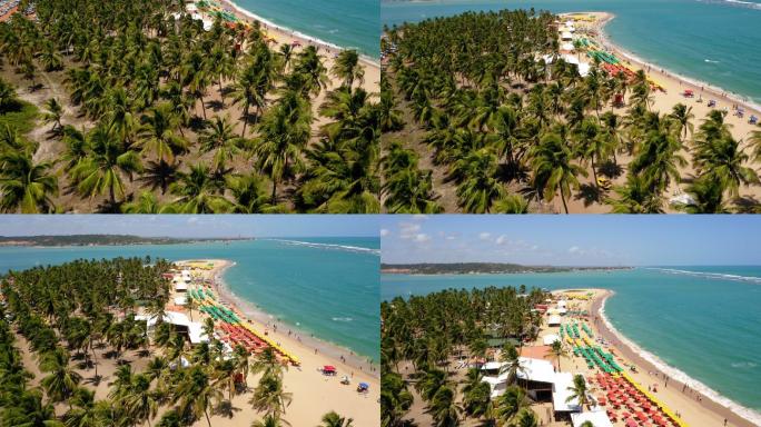 巴西阿拉戈斯贡加海滩马塞奥鸟瞰图