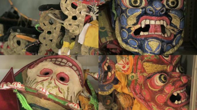 藏传佛教法事舞蹈面具傩