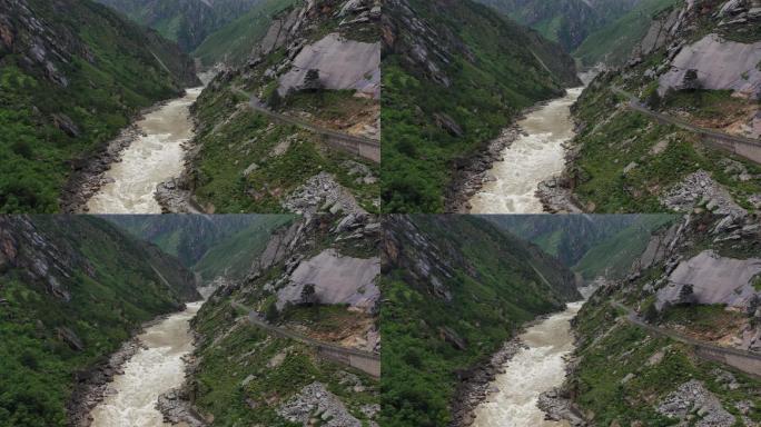 原创西藏山南市雅鲁藏布江峡谷公路自然风光