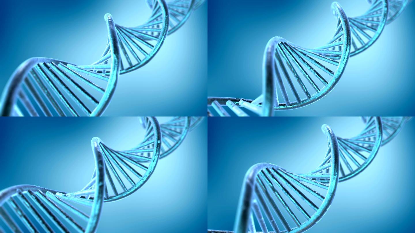 DNA分子旋转蓝色