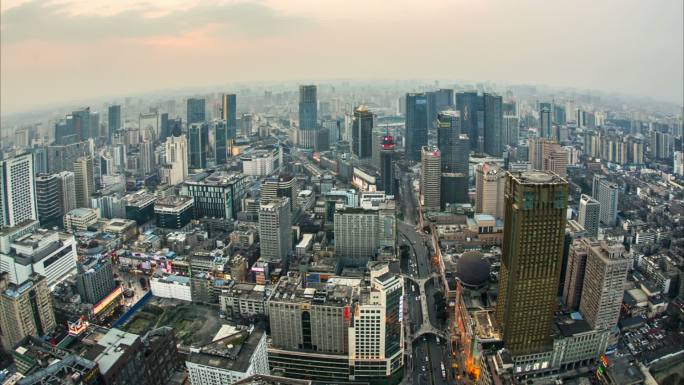 航拍成都市锦江区东大街夜景