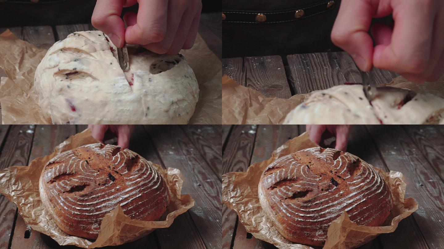 面包新鲜烤制片尾烘焙制作过程