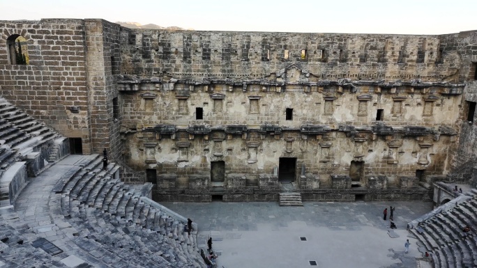 土耳其阿斯彭多斯的古罗马人造石圆形剧场