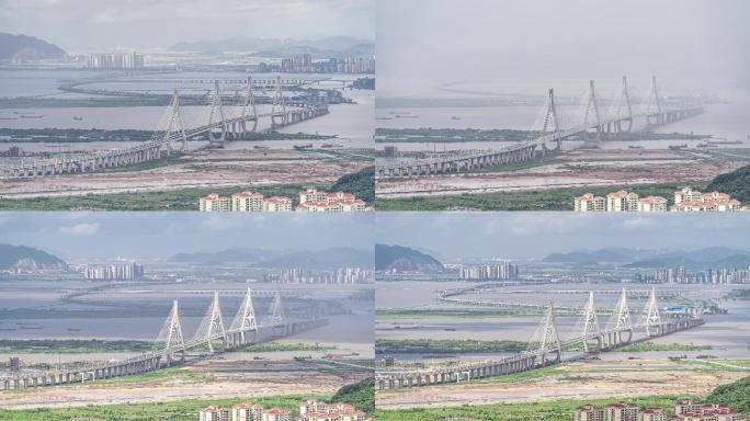 【4K超清】珠海市洪鹤大桥延时摄影