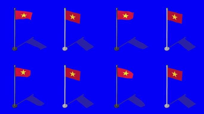 越南等长旗飘动越南旗