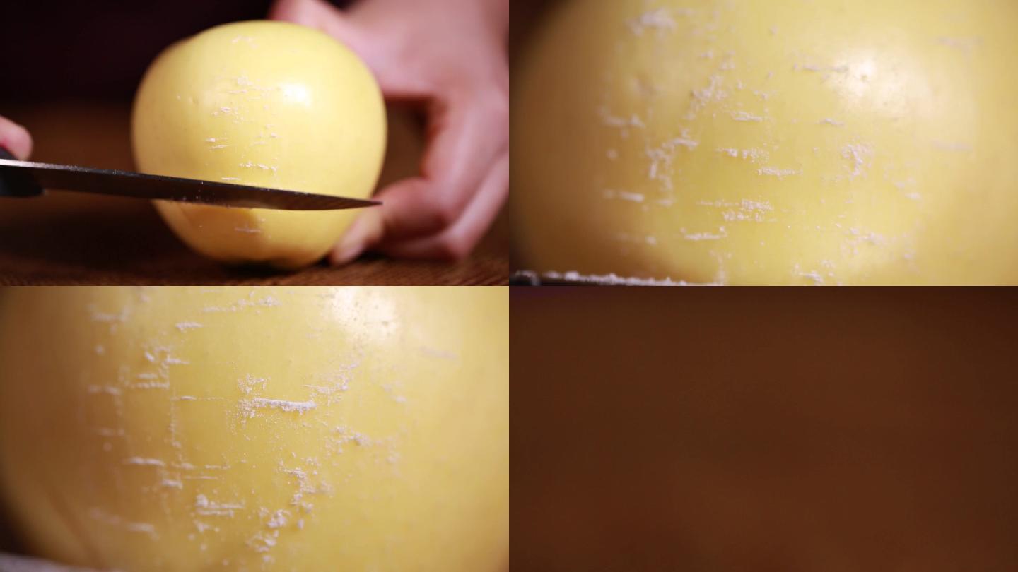 【镜头合集】水果刀刮黄香蕉黄苹果
