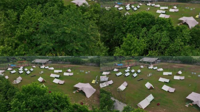 户外帐篷露营帐篷基地活动野外旅拍露营航拍