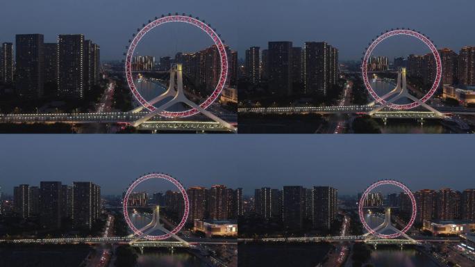 天津之眼夜景航拍