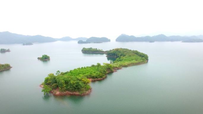 杭州千岛湖景观鸟瞰图4k