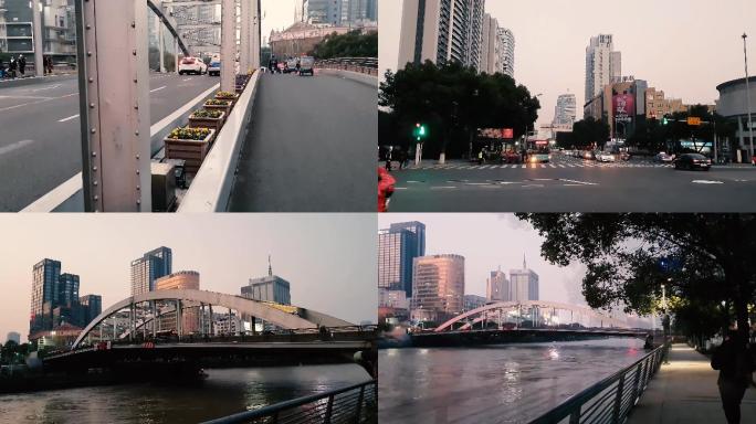 4K宁波灵桥晚霞与夜色灯景