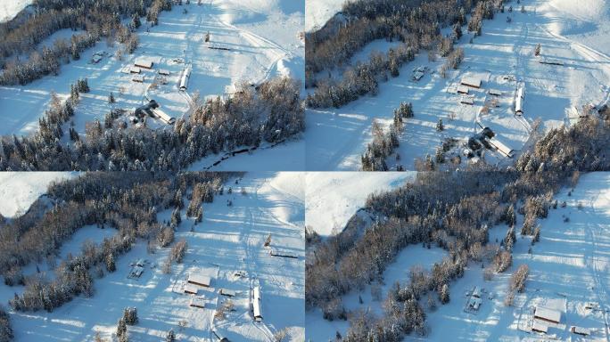 新疆阿勒泰禾木冬天雪景