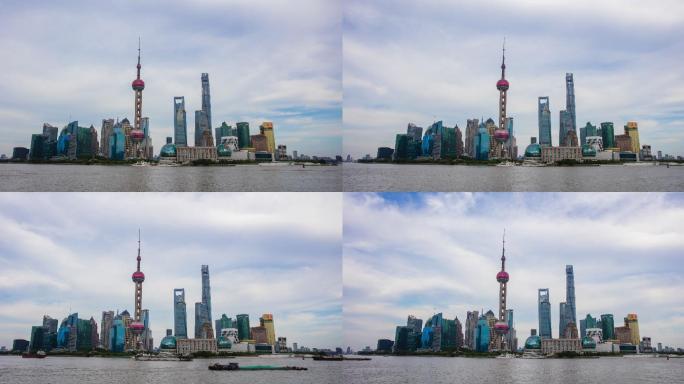 从中国上海外滩看上海浦东的超时空
