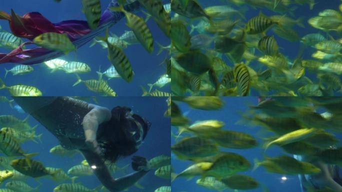 美人鱼表演潜水员海底世界 (6)
