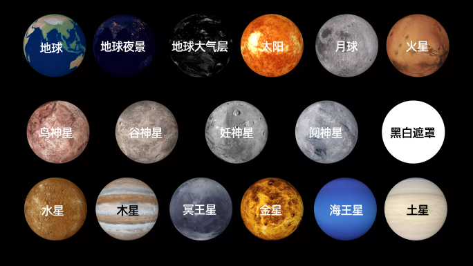 太阳系星球三维C4D工程带视频