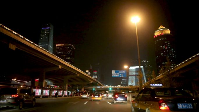 北京国贸 大望路 繁华街道 城市夜生活