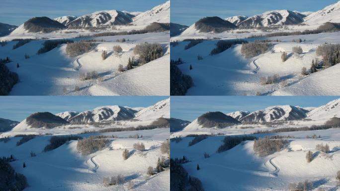 新疆阿勒泰禾木冬天雪景